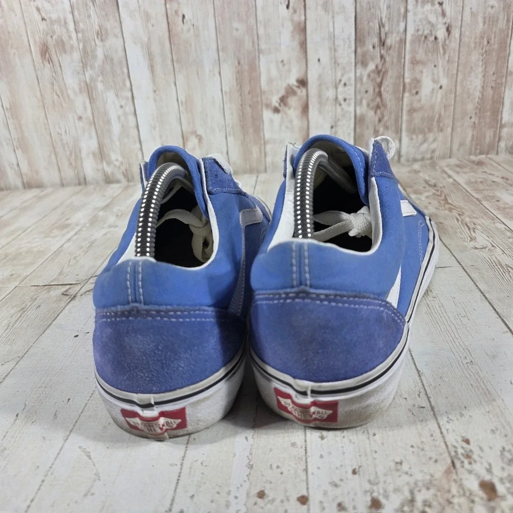 Vans Old Skool Blue White Canvas Suede Low Top Skate Shoes Mens 9 Womens 10.5
